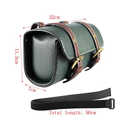 YIBO Motorcycle Fork Bag Quick Release Bag Side Bag Waterproof Universal Tool Bag American Bicycle Side Bag Leather Small Tool Bag (Green 1) - color: Green 1