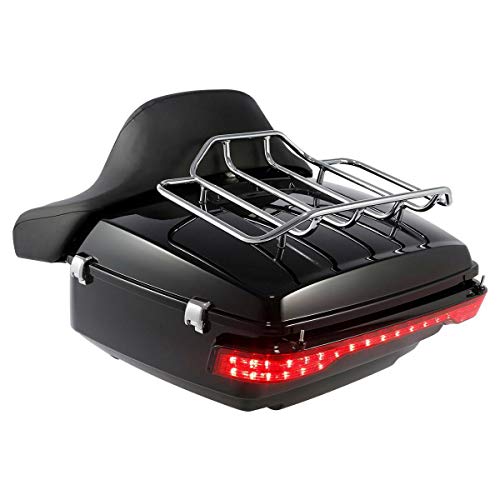 SLMOTO Tour Trunk Backrest, 13.7" Tour Luggage King Tour Trunk W/Brake Tail Light Fit for Harley Touring Models Road King Road Glide Street Glide Electra Glide Ultra-Classic 14-2025 - color: AStyle #06