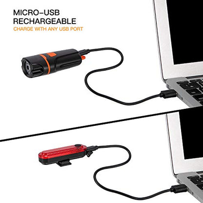 Bike Lights, Super Bright Bike Front Light 1200 Lumen, IPX6 Waterproof 6 Modes Cycling Light Flashlight Torch with USB Rechargeable Tail Light(USB Cable Included) - color: new