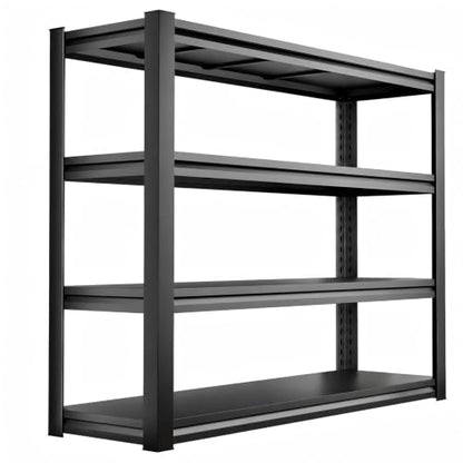 45"Wx18"D Heavy Duty Garage Shelving Unit, 4-Tier Adjustable Metal Storage Shelves, 2000 lbs, Industrial Shelf Rack Organizer for Garage, Basement, Warehouse, Pantry, Kitchen, Black, 63"H - size: 4 Tier | 63" H x 45" W x 18" D