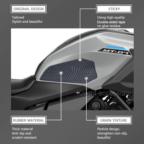 2025 MT07 New Motorcycle Tank Pad Protector For MT 07 MT-07 mt07 Sticker Decal Gas Knee Grip