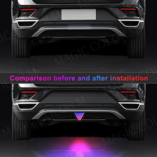 AIVYNA Car Pilot Lights Triangle Rear Brake Lamp Warning Strobe Stop Safety Light Bumper Light for F1 Style Motorcycle,Red case red lamp