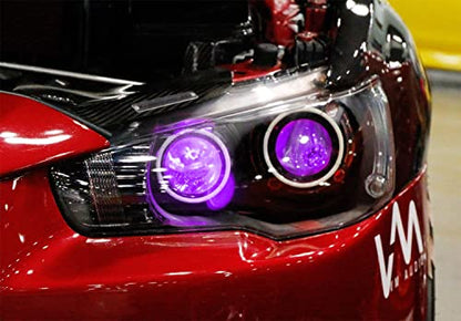 iJDMTOY Purple 3-SMD-5050 LED Accent Ambient Lighting Ribbons Compatible with Car Motorcycle Projector Demon Eyes Retrofit - style: Purple