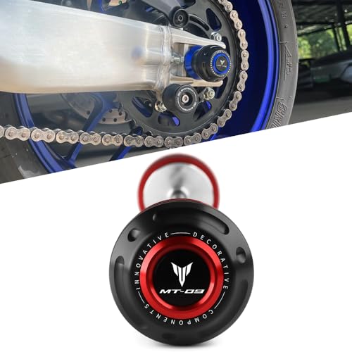 Motorcycle Rear Wheel Axle Fork Slider Crash Protector Compatible With YAMAHA MT-09 /SP 2025 2024 2023 2022 2021 2020 2019 2018 | MT09 MT 09 MT09SP Accessories (red) - color: red