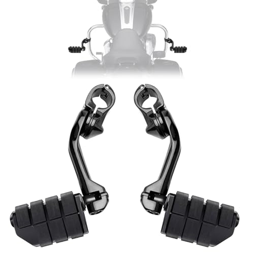 1.25" Highway Pegs Long Angled Pegs Adjustable for Harley Davidson Touring Road King Road Glide Street Glide Electra Glide Dyna Sportster Softail 1 1/4" Engine Guard Foot Peg, Black - color: B03-Black, size: Long