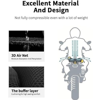 Motorcycle Seat Cushion Pad Cover 3D Mesh Insulated Breathable Non-Slip Waterproof Pressure Relief Motorcycle Seat Pad Cover Compatible with Suzuki V-Strom DL1000 DL650 DL250 DL 650(DL250) - color: DL250