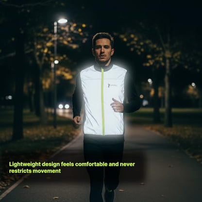 ReflecToes Reflective Bike Vest for Night Visibility – Hi Vis Running & Cycling Gilet – Lightweight, Breathable Outer Layer - size: Small, style: Deluxe