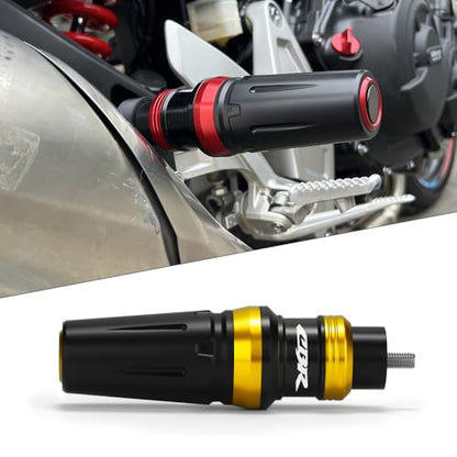 Motorcycle Exhaust Sliders Crash Protector Compatible with H.onda CBR600RR CBR1000RR CBR500R CBR300R CBR250R 2003-2023 2024 2025 2026 | Frame Slider Falling Protection Accessories (Gold) - color: gold