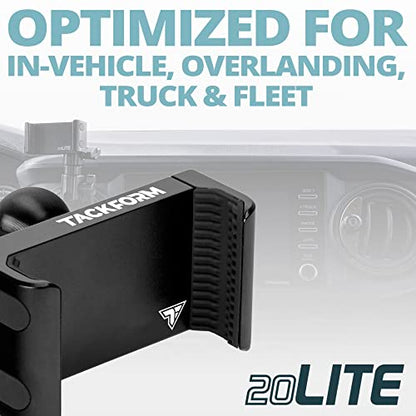 Tackform Enduro 20LITE Phone Holder - Spring Tension Optimized for in Vehicle Use, Truck and Fleet, Rock Crawling | 20mm Aluminum Ball - color: 20LITE