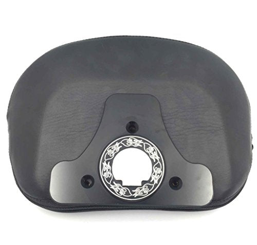 XKH- Motorcycle Black CNC Billet Sissy Bar Backrest Pad Mount Kit Skull Compatible with 1994 and later Harley Davidson Touring (equipped with H-D Detachables Sissy Bar Upright) [B01KNXA508]