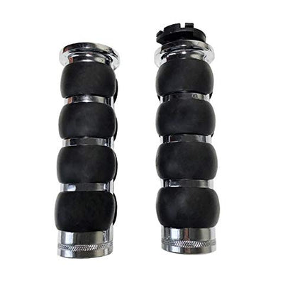 Motorcycle Hand Grips 7/8" (22mm) for Cruisers Choppers Harley Davidson Suzuki Kawasaki Yamaha Honda - color: Chrome-C