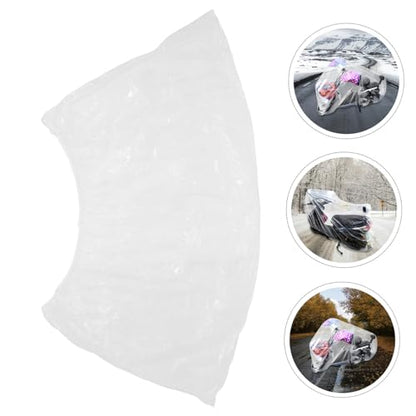 Disposable Waterproof Motorcycle Cover 4-Pack Clear Plastic Bike Protective Covers for Outdoor All-Weather Use 90.55X47.24X19.68In - size: L