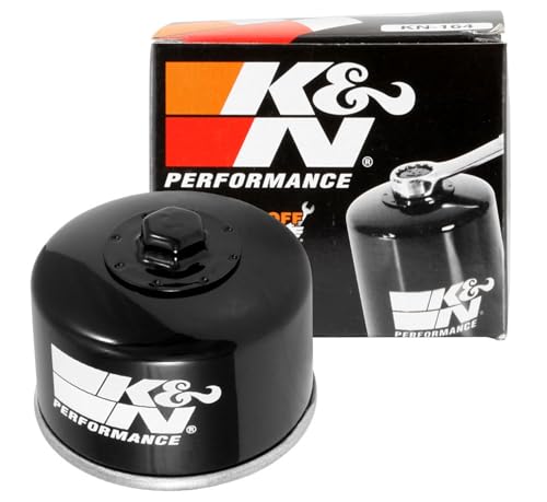 K&N Motorcycle Oil Filter: High Performance, Premium, Designed to be used with Synthetic or Conventional Oils, Wrench Off Nut: Fits Select 2004-2026 BMW Motorcycles, KN-164
