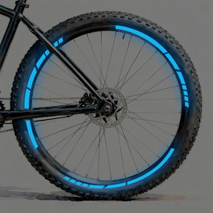 12PCS Reflective Car Wheel Stickers, Night Safety Warning Bicycle Stickers, Anti-Scratch Reflective Rim Decals for Car Motorcycle Cycling Bike (Blue) - color: Blue