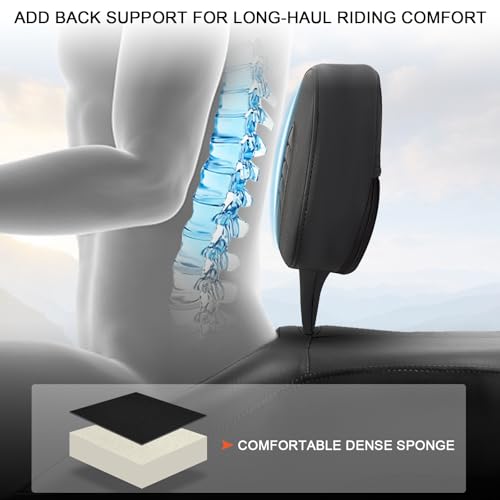 FOVPLUE Adjustable Rider Backrest,Detachable Plug-in Driver Backrest Pad w/Mounting Kit for Harley Touring 2009-Later,for CVO Road Glide Street Glide Tri Glide FLHTK/L Electra Glide Road King,Style 1 - color: Black for Street Glide style