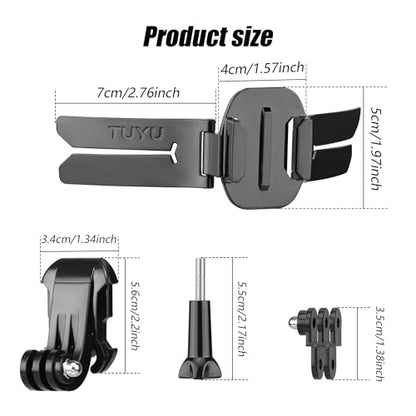 Helmet Chin Mount for Action Cameras, Universal GoPro Chin Mount with Straps, Compatible with GoPro Hero, Insta360, DJI Osmo Action, Motorcycle Full Face Helmets