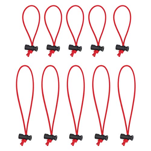 Foto&Tech Multipurpose Extra Thick Elastic Cable Tie and Organizer, Adjustable Cable Strap Toggle Tie, Reusable Tangle Tamer, Cable Management for Cord and Cable (5x 16CM+5x 25CM, Red) - color: Red, size: 5x 16CM+5x 25CM