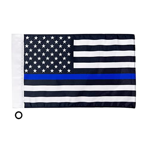 Motorcycle Flag,Thin Blue Line USA American Flag,Double Sided Double Stitched Motorcycle Flag 7x10 - color: blue