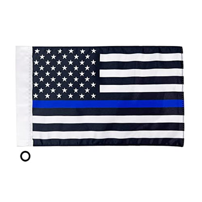 Motorcycle Flag,Thin Blue Line USA American Flag,Double Sided Double Stitched Motorcycle Flag 7x10 - color: blue