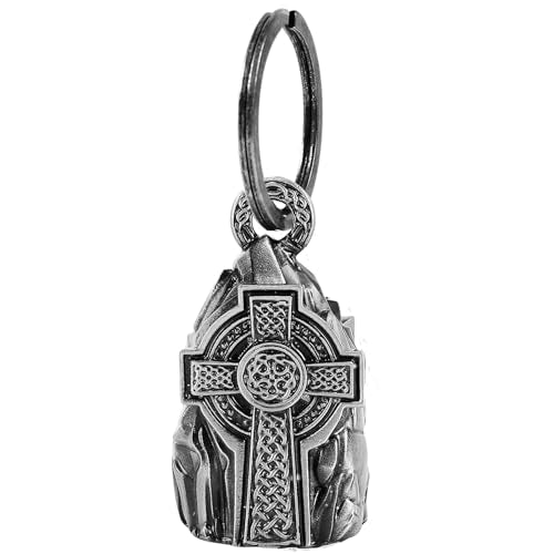 Dream Apparel Motorcycle Bell Guardian Angel Drive Away Gremlin, Biker Bell for Men Women Rider Riding, Good Luck Gift - style: Celtic Cross