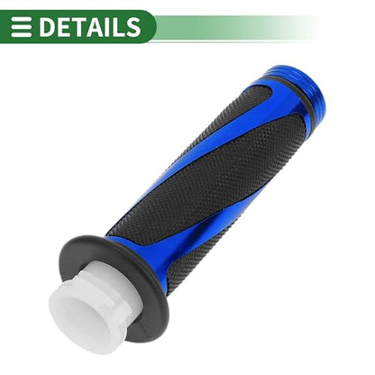 7/8" 22mm 15/16" 24mm Motorcycle Hand Grips Cover Kit Non Slip Aluminum Alloy Rubber Handlebar Grips for Motorcycle Scooter Bicycle ATV Blue 1Set - color: Blue