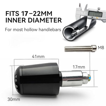 Motorcycle Bar Ends Plug, Black Handle Bar End Slider 7/8" 22mm CNC Aluminum Handlebar Grip End Weight Caps Replacement for Ninja 400 500 650 Z900 Z650 CBR600RR CBR1000RR GSXR600 GSXR750 - color: Black