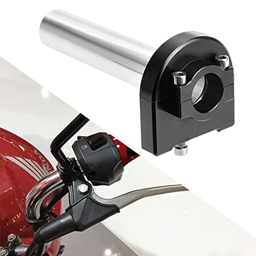 22mm 7/8" CNC Black Quick Throttle Twist Grip - Motorcycle Aluminum Handlebar Accelerator Replacement for Kawasaki Honda Suzuki Ducati