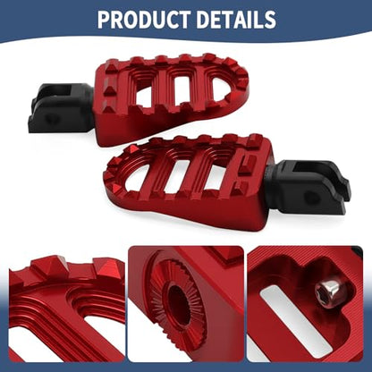 Motorcycle Foot Pegs MX Front Pegs Footrest Fit for Harley 2018-later Softail Low Rider S Breakout FXLRS Fat Bob 114 Street Bob FXBB Fat Boy Sport Glide FLSB (Red) - color: Red