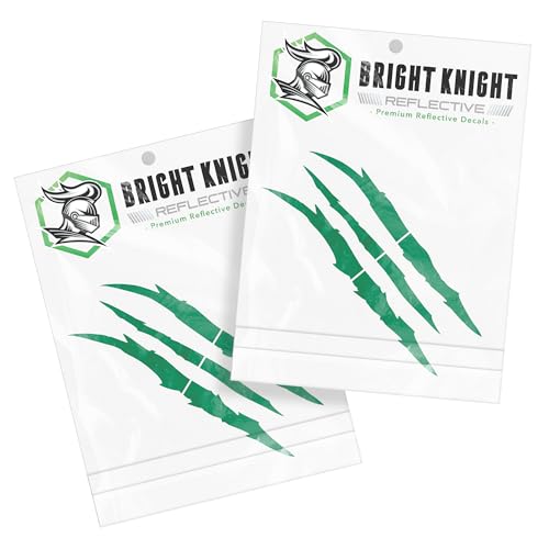 Bright Knight Decals Reflective Claw Mark Car Decals for Men - Green 6 Pcs 3M Vinyl Car Stickers and Headlight Decal for Vehicles - Scratch Cover for Night Visibility, Made in USA, Pack of 2 - color: Green, size: 2 pk