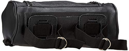 Genuine Soft Leather Universal Motorcycle Tool Bag w/Braid Trim