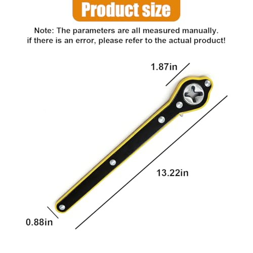 Car Jack Ratchet Wrench, Wheel Jack Lift Speed Handle with Forward and Reverse Knob Design, 360° Swivel Labor-Saving Scissor Jack Ratchet Wrench for Travel Truck Motorcycle (Yellow)