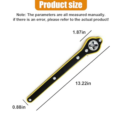 Car Jack Ratchet Wrench, Wheel Jack Lift Speed Handle with Forward and Reverse Knob Design, 360° Swivel Labor-Saving Scissor Jack Ratchet Wrench for Travel Truck Motorcycle (Yellow)