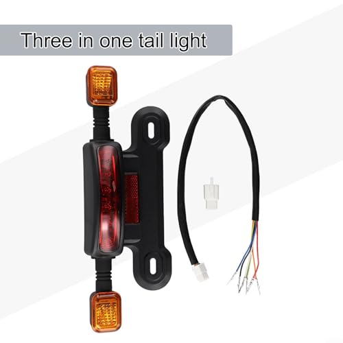 LED Electric Bicycle Tail Light, Bike Rear Lights, Led Flashlight 12V Motorcycle Turn Signal Brake Assembly With Driving Black Yellow Waterproof For 2 Wheel Vehicle