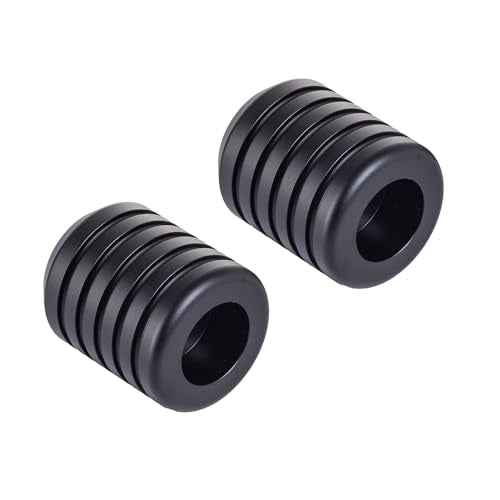 Advanblack CNC Aluminum Motorcycle Frame Sliders – Crash Bar Slider for Harley 1-1/4” Flat Out & Highway Crash Bars/Saddlebag Guards – Red, Gold, Black, Silver – Bolt-On Pair with Screws (Black CNC) - color: Black CNC