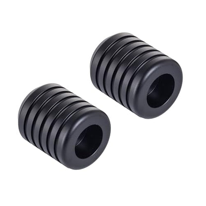 Advanblack CNC Aluminum Motorcycle Frame Sliders – Crash Bar Slider for Harley 1-1/4” Flat Out & Highway Crash Bars/Saddlebag Guards – Red, Gold, Black, Silver – Bolt-On Pair with Screws (Black CNC) - color: Black CNC