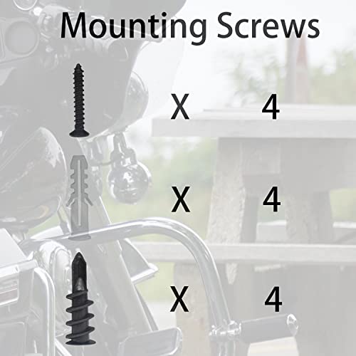 Wall Mount Helmet Holder Black, 2 Large Double Iron Curved Hooks with Mounting Screws. Ideal for Harley, Honda, Kawasaki Helmets - size: Large Hook x2