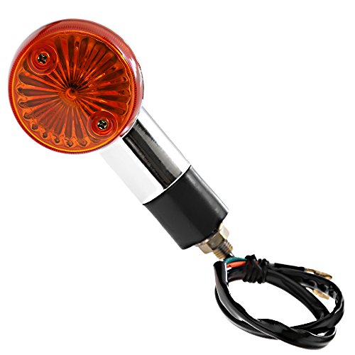 Motorcycle Turn Signal Indicator Amber Lights Amber Chrome Bullet Front Rear Compatible With Honda Fury Interstate Nighthawk Rebel Sabre Shadow(2 Packs)