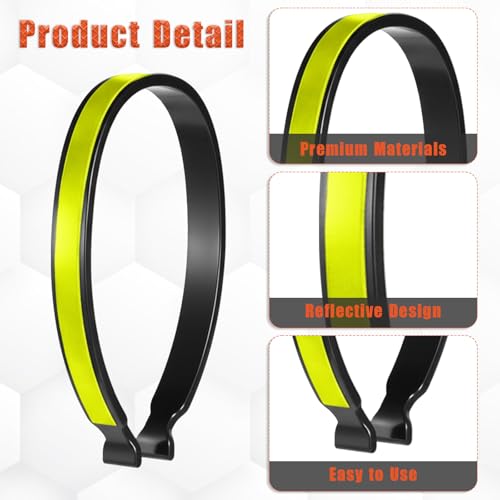 High Reflective Cycling Trousers Clips, 4 Pcs Bike Ankle Reflective Clip Outdoor Cycling Reflective-Gear Pant Cuff Clips - color: Fluorescent Green