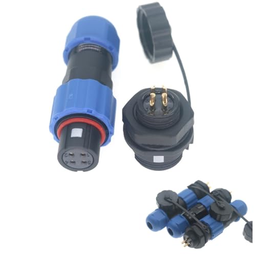 SD13 IP68 1-7 PIN Waterproof Power Connector, High Voltage Circular Industrial Electrical Cable Wire Connector Plug, Rear Nut Panel Socket (3, Rear nut Female Plug, 4pin) - color: Rear nut female plug, size: 4pin