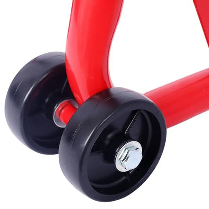 Motorcycle Stand 1000LB - Heavy Duty Sport Bike Front and Rear Wheel Lift, Adjustable Swingarm Paddock Stands, Industrial-Grade Steel (Red) - color: Red