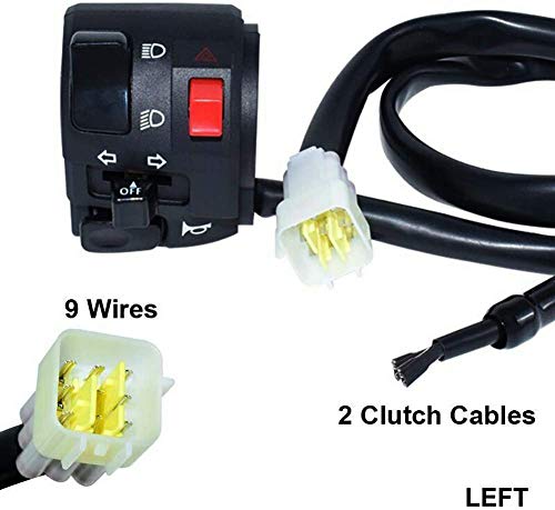 78 inches 22mm Motorcycle Switch, ATV Motorbike Handlebar Left Right Switches for Horn Button Turn Signal Electric Fog Lamp Light Start Kill Warning Light, 1pair