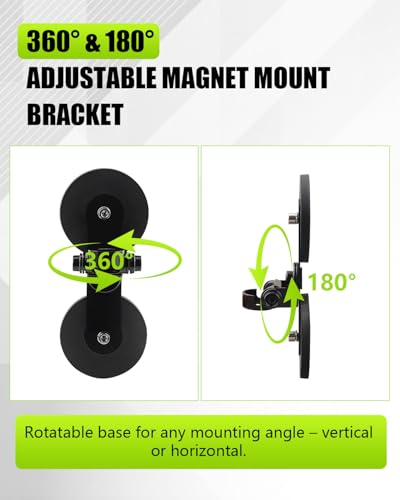 Strong Magnetic Whip Light Mount Bracket,No-Drill Universal Suction Base Holder for LED Whip Lights,Flagpole,CB Antenna for Off-Road Roof/Side/Rear Mount 1PC