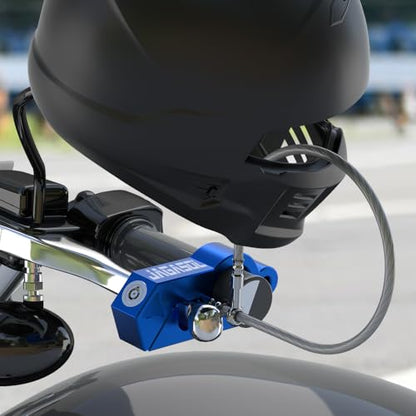JAGASOL Motorcycle Lock & Helmet Lock Combo, Anti Theft Handlebar Lock, Max 1.5'', Blue - color: Blue