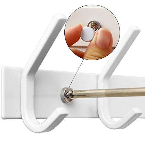 WEBI Coat Rack Wall Mount,Coat Hooks Wall Mounted,Wall Coat Hanger,Hook Rack,2 Hooks for Hanging Coats,Jackets,Clothes,White - size: 2 Hooks