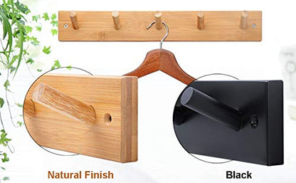 WEBI Coat Rack Wall Mounted,Coat Hanger Wall,16" Hole to Hole,Coat Hooks Wall Mounted,Hook Rack Peg Rail,5 Hooks for Hanging Coats,Hats,Jacket,Clothes,White,2 Packs - color: White, size: 17 inch(2 Packs)
