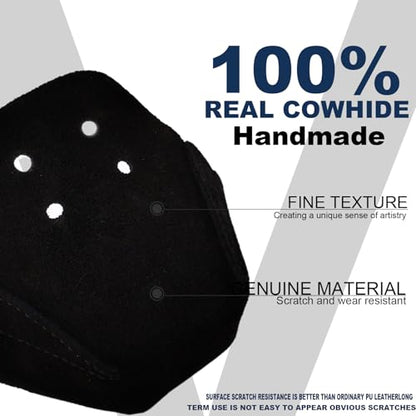 100% Real Cowhide | Toe Cap Guard Protectors | Roller Skate Derby Speed 1 Pair(Black) - color: Black