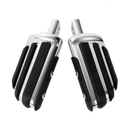 Motorcycle Footpegs 10mm Pilot Male Mount Style Footrests Fits for Harley Touring FLST Softail Dyna Sporster, Chrome#4 - color: Chrome#4