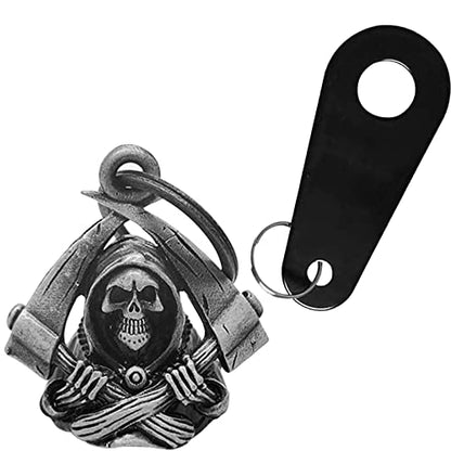 Dream Apparel Motorcycle Bell Guardian Angel Drive Away Gremlin, Biker Bell for Men Women Rider Riding, Good Luck Gift - color: Grim Reaper