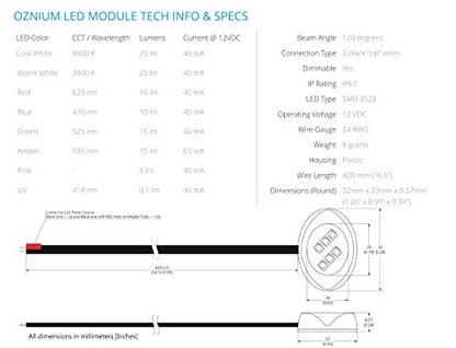 Oznium LED Modules (Round Chrome, Warm White LED) - color: Warm White LED, size: Round Chrome
