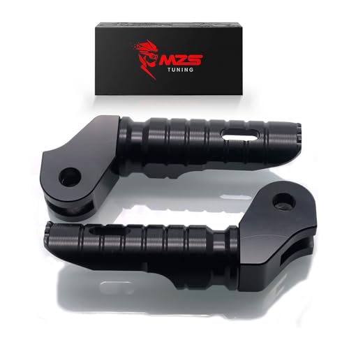 MZS Motorcycle Foot Pegs, 360° Roating Rider Front Footpegs Footrest Rest Pedal Black CNC Compatible with Bonneville T100 2016-2022 / Bonneville T120 2016-2022 - size: Bonneville T100 / Bonneville T120